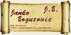 Janko Bogutović vizit kartica
